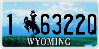 WY license plate 16322Q