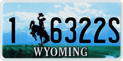 WY license plate 16322S