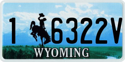 WY license plate 16322V