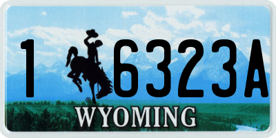WY license plate 16323A