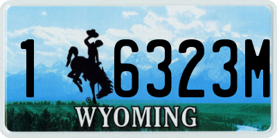WY license plate 16323M