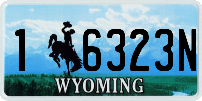 WY license plate 16323N