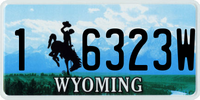 WY license plate 16323W