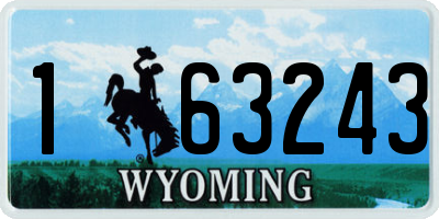 WY license plate 163243