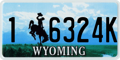 WY license plate 16324K