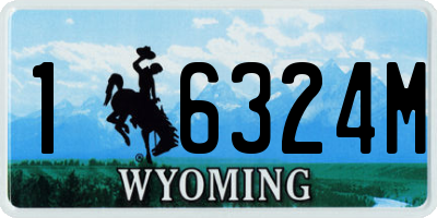 WY license plate 16324M