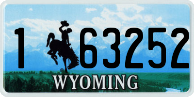WY license plate 163252
