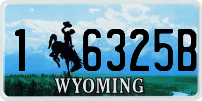 WY license plate 16325B