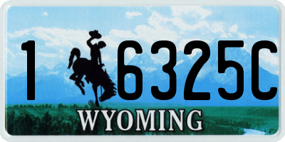 WY license plate 16325C