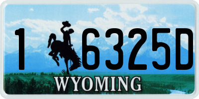 WY license plate 16325D