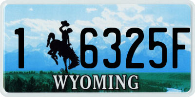 WY license plate 16325F