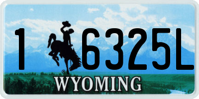 WY license plate 16325L