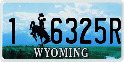 WY license plate 16325R