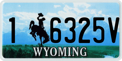 WY license plate 16325V