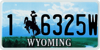 WY license plate 16325W