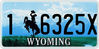 WY license plate 16325X