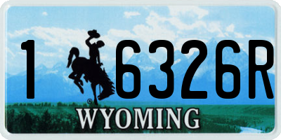 WY license plate 16326R