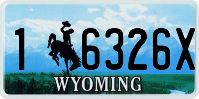 WY license plate 16326X
