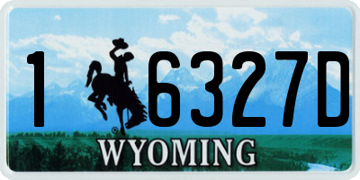WY license plate 16327D