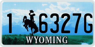 WY license plate 16327G