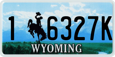 WY license plate 16327K