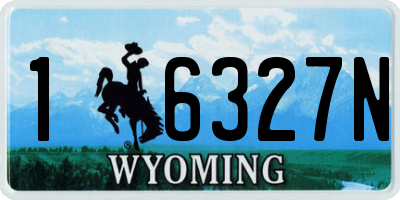 WY license plate 16327N
