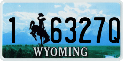 WY license plate 16327Q