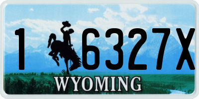 WY license plate 16327X