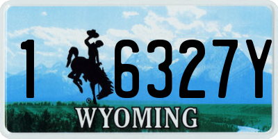 WY license plate 16327Y