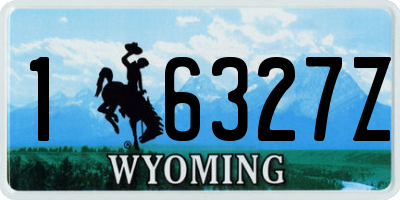 WY license plate 16327Z