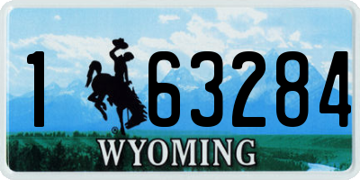 WY license plate 163284