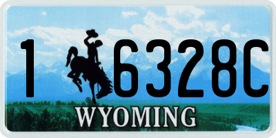 WY license plate 16328C