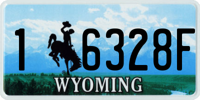 WY license plate 16328F