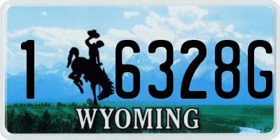 WY license plate 16328G