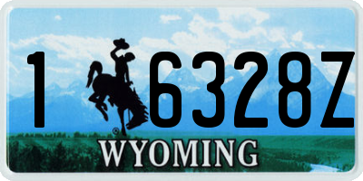 WY license plate 16328Z