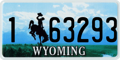 WY license plate 163293