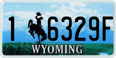 WY license plate 16329F