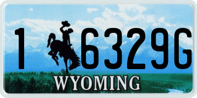WY license plate 16329G