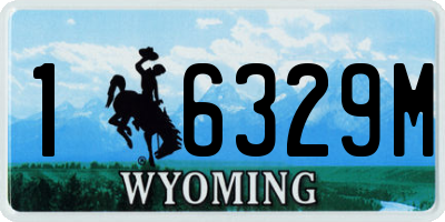WY license plate 16329M