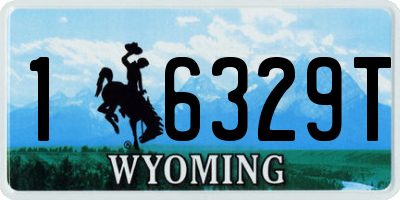 WY license plate 16329T