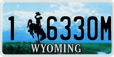WY license plate 16330M
