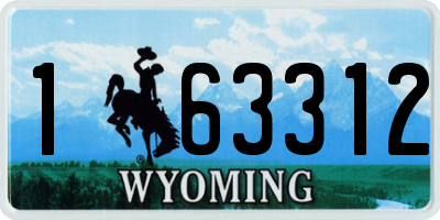 WY license plate 163312