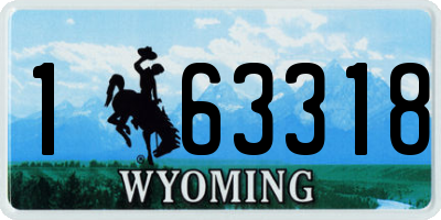 WY license plate 163318