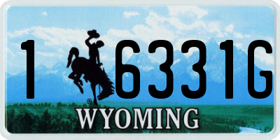 WY license plate 16331G