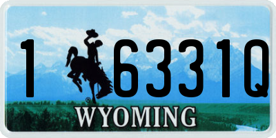 WY license plate 16331Q