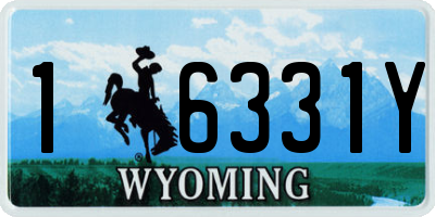 WY license plate 16331Y