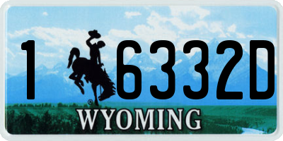 WY license plate 16332D