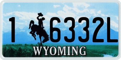 WY license plate 16332L