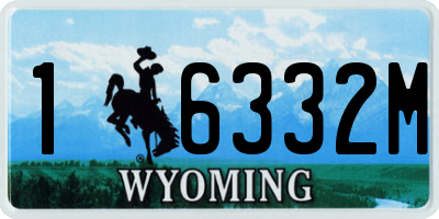 WY license plate 16332M