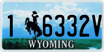 WY license plate 16332V